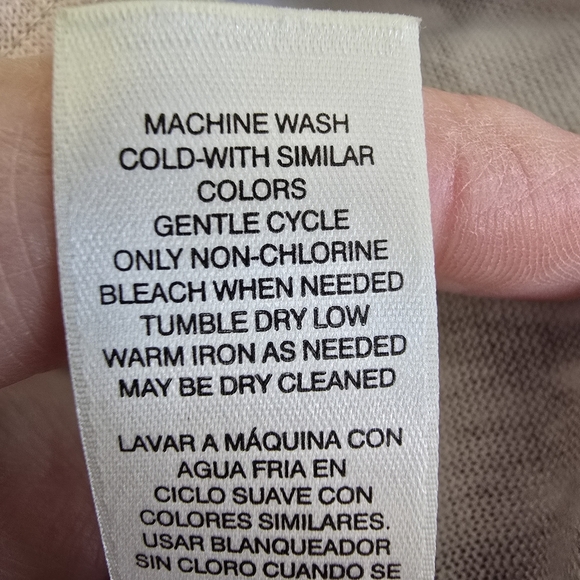 Chico's Womens Pullover Muted FloralKnit V-Neck Sweater LongSleeve Peach/Turq 2 - Picture 8 of 9